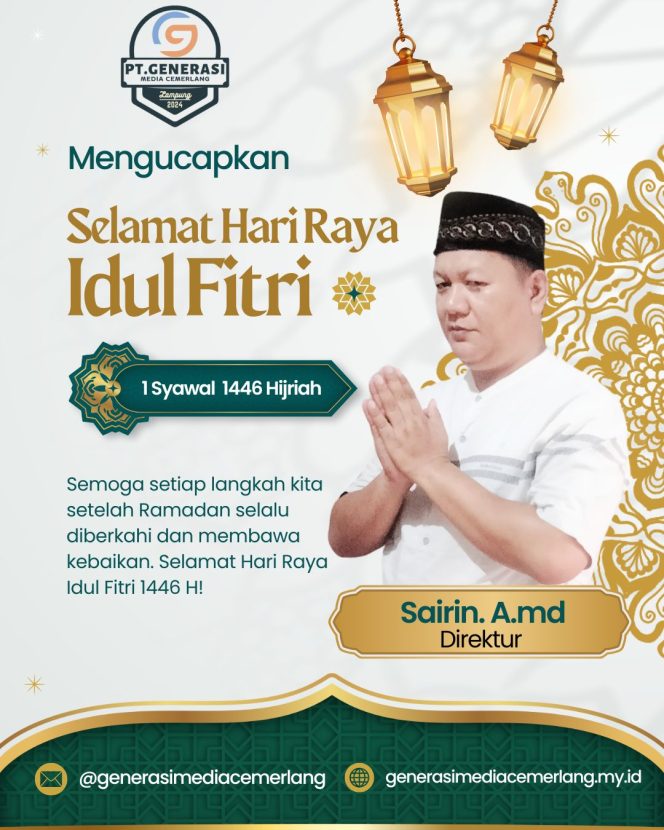 
					Direksi dan Wartawan Media Ram News Lampung Mengucapkan Selamat Merayakan Idul Fitri 1446 H