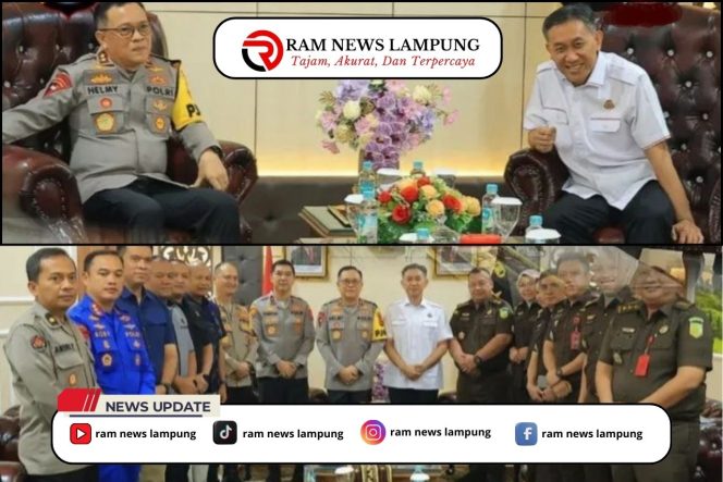 
					Silaturahmi Kapolda Lampung dan Kajati Baru, Perkuat Sinergitas Penegakan Hukum