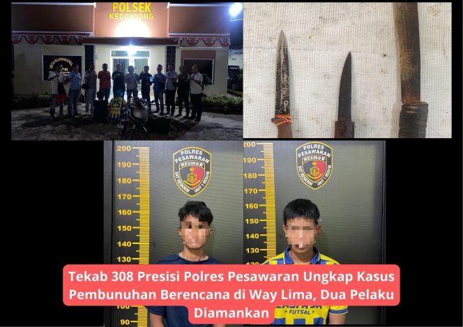 
					Tekab 308 Presisi Polres Pesawaran Ungkap Kasus Pembunuhan Berencana di Way Lima, Dua Pelaku Diamankan