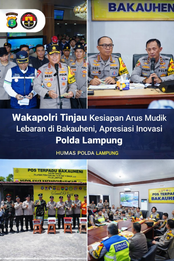 
					Wakapolri Tinjau Kesiapan Arus Mudik Lebaran di Bakauheni, Apresiasi Inovasi Polda Lampung