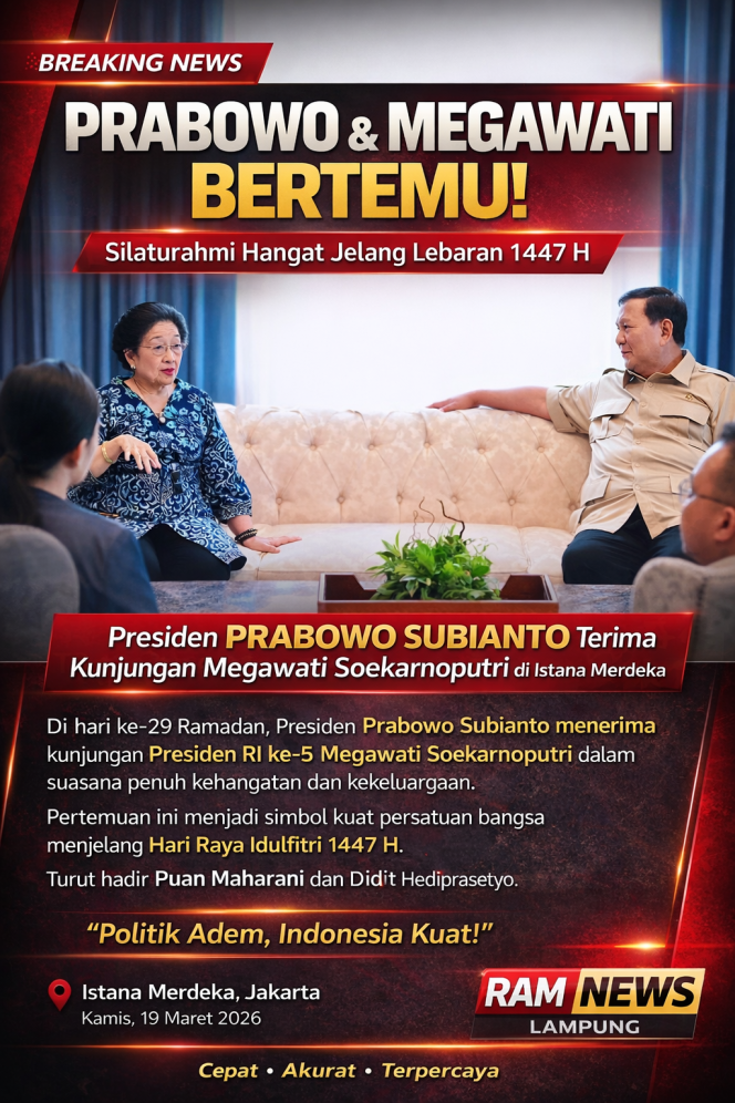 
					Silaturahmi Ramadan, Presiden Prabowo Terima Megawati di Istana Merdeka