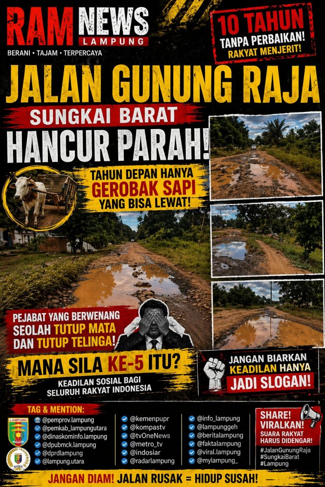 
					10 Tahun Dibiarkan Hancur! Jalan Gunung Raja Jadi Simbol ‘Tutup Mata’ — Keadilan Sosial Hanya Slogan?