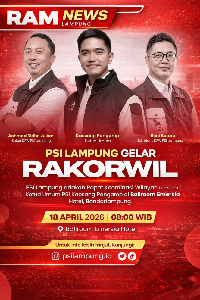 
					🔥 PSI Lampung Tancap Gas! Rakorwil & Pelantikan Pengurus Siap Digelar 18 April