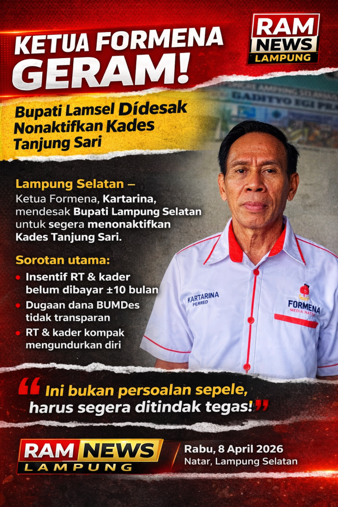 
					Ketua Formena Geram! Bupati Didesak Nonaktifkan Kades Tanjung Sari