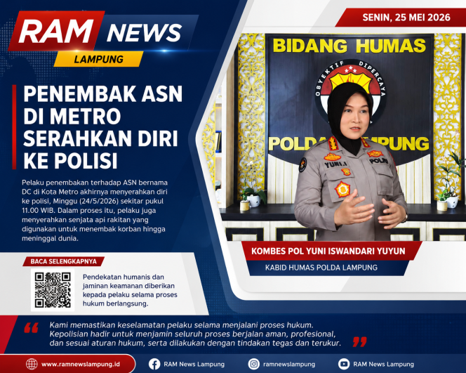 
					Penembak ASN di Metro Serahkan Diri ke Polisi