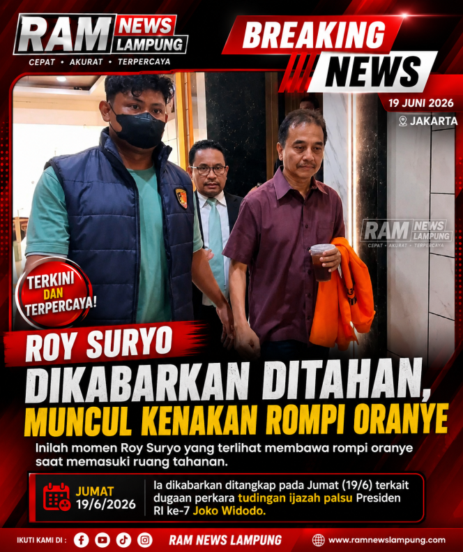 
					Roy Suryo Dikabarkan Ditahan, Muncul dengan Rompi Oranye Saat Masuk Ruang Tahanan